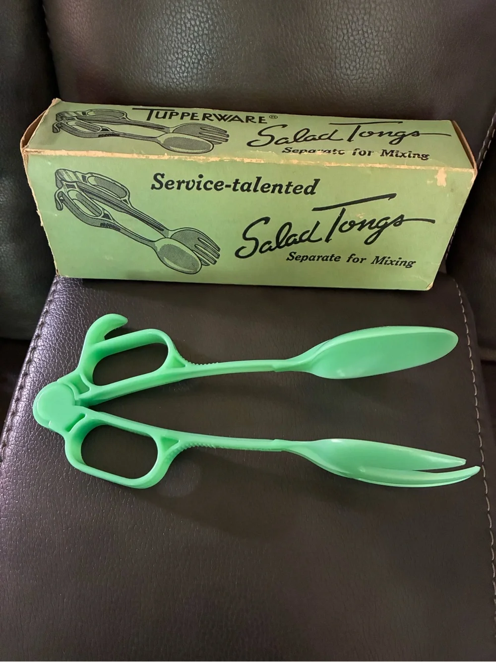 Vintage 1950s Tupperware “Service Talented” Salad Tongs w/Original Box